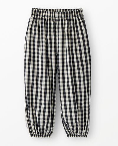 Poplin Parachute Pants in Black/Ecru Gingham - main
