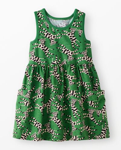 Sleeveless Playground Dress with Pockets in Roaming Zebras - main