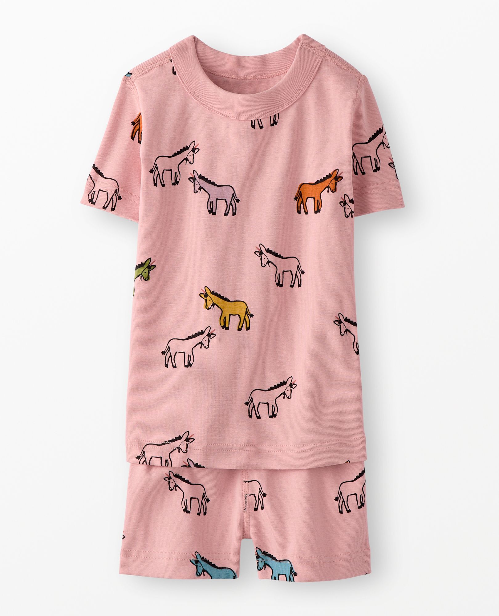 HannaJams™ Pajama Set in Donkeys on Powdered Rose - main