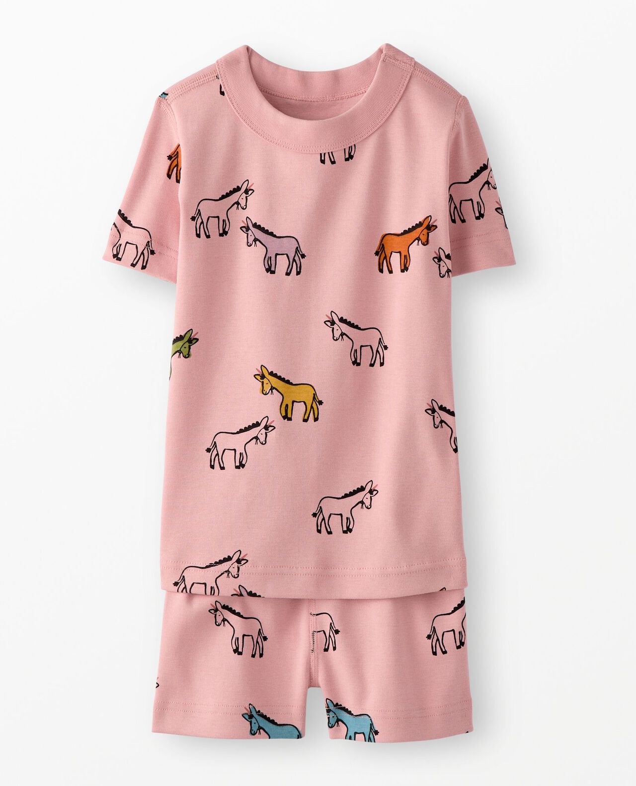 HannaJams™ Pajama Set in Donkeys on Powdered Rose - main
