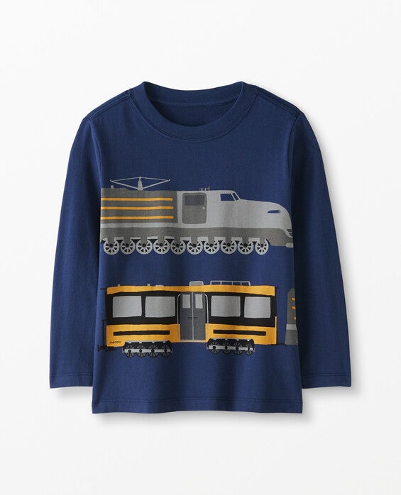 Long Sleeve Transportation Tee In Cotton Jersey | Hanna Andersson 