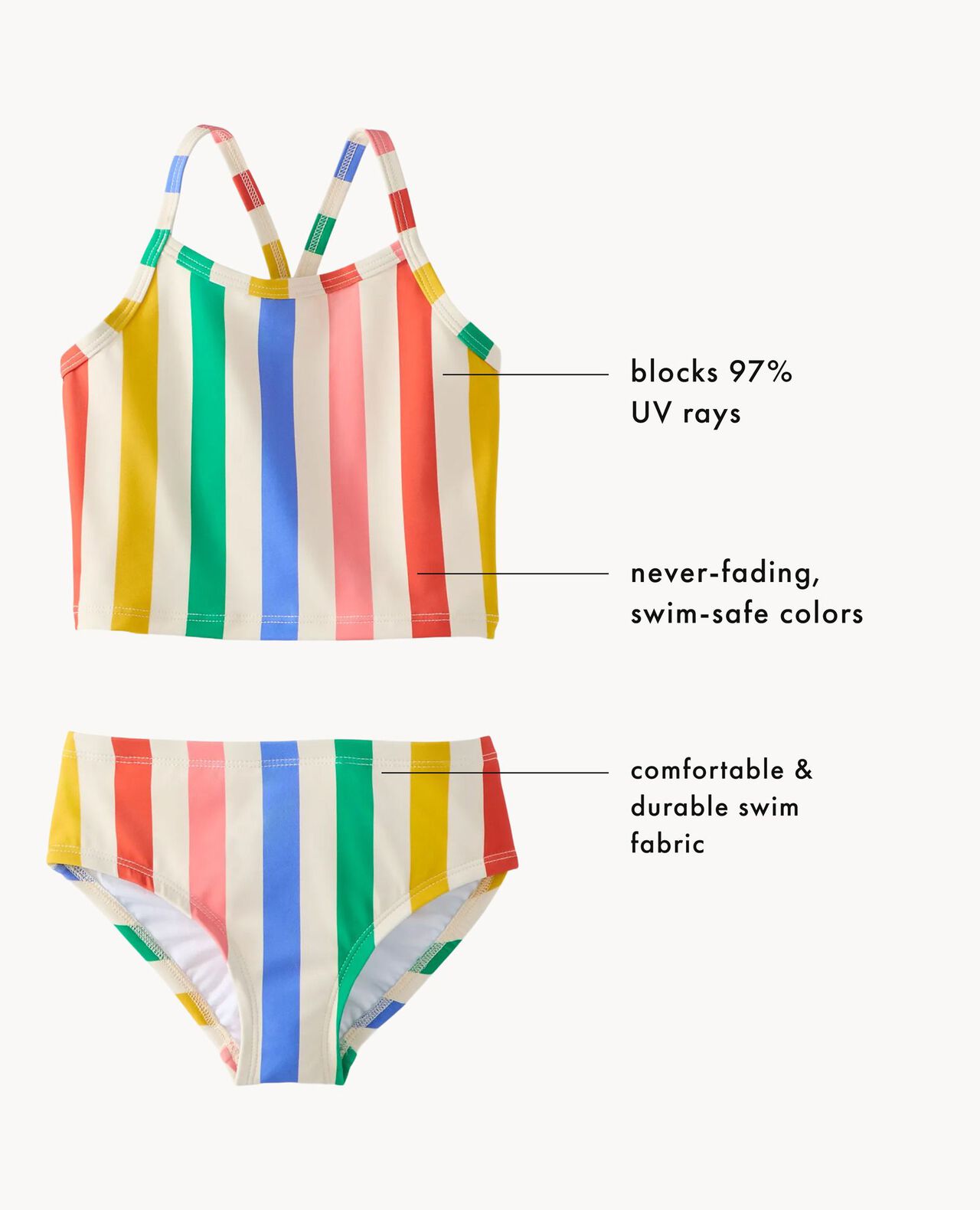 Two-Piece Swimsuit in Florals on Black - main