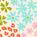 Baby Sleeveless Linen Bow Strap Dress in Floral Clusters - swatch