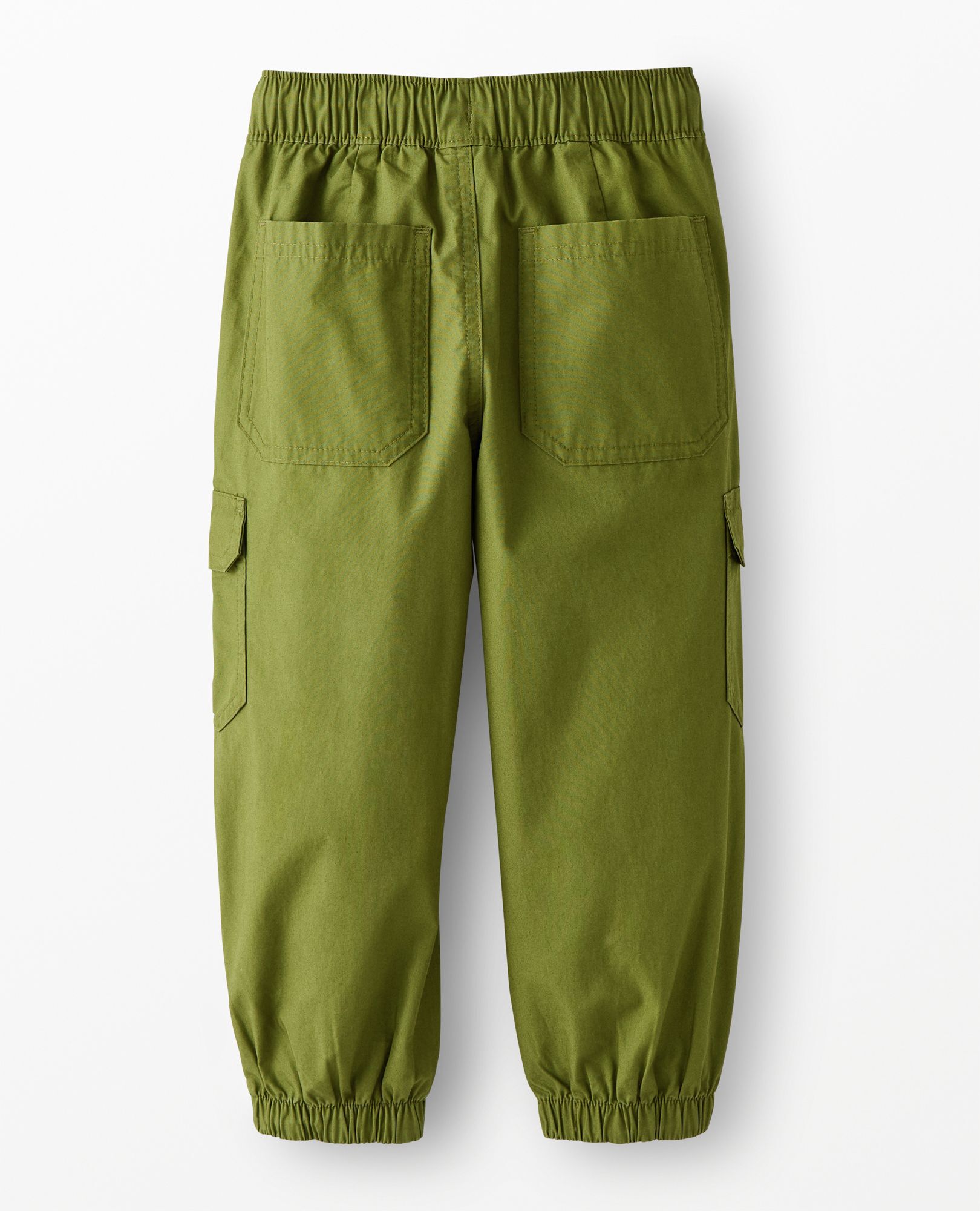 Loose Fit Poplin Cargo Joggers in Pine Green - main