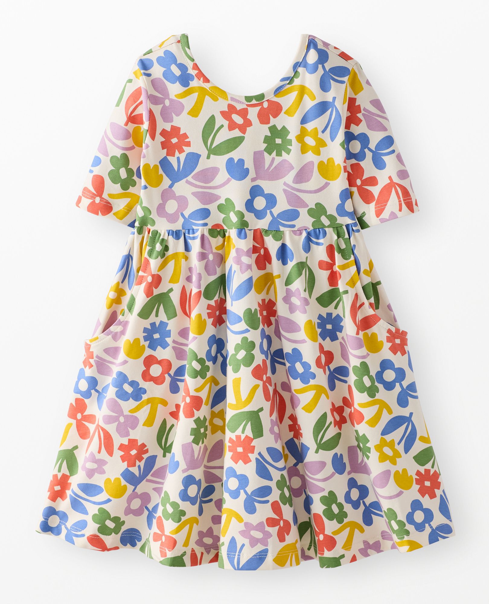 Skater Dress with Pockets in Picking Flowers - main