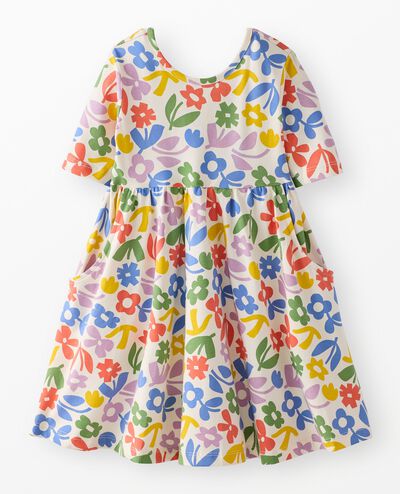 Skater Dress with Pockets in Picking Flowers - main