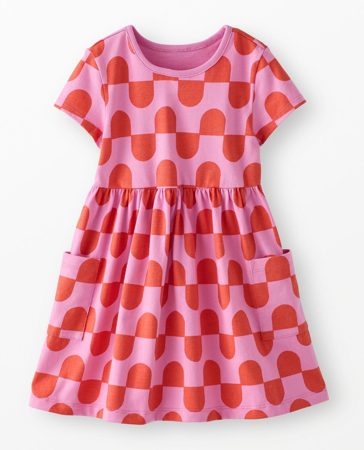 Pink Spring Geo Playground Dress with Pockets in 100% Combed Cotton - Toddler Girls' Size 3 by Hanna Andersson Pink Spring Geo Playground Dress with Pockets in 100% Combed Cotton - Toddler Girls' Size 3 by Hanna Andersson