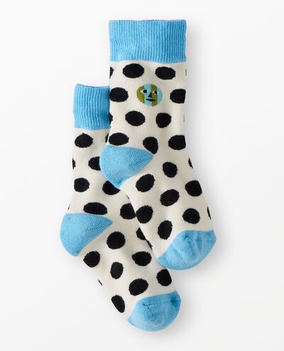 Dusen Dusen Crew Socks in Dots on Sweet Corn - main