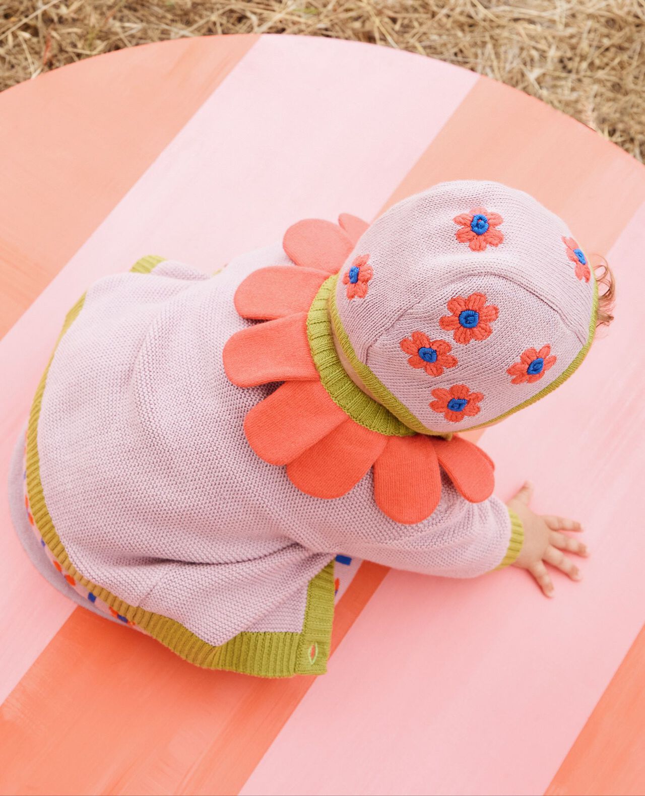 Baby Flower Cardigan & Hat Set in Cosmic Purple - main
