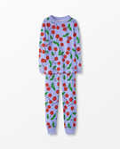 Long John Pajamas In Organic Cotton in Cherry Cheer - main