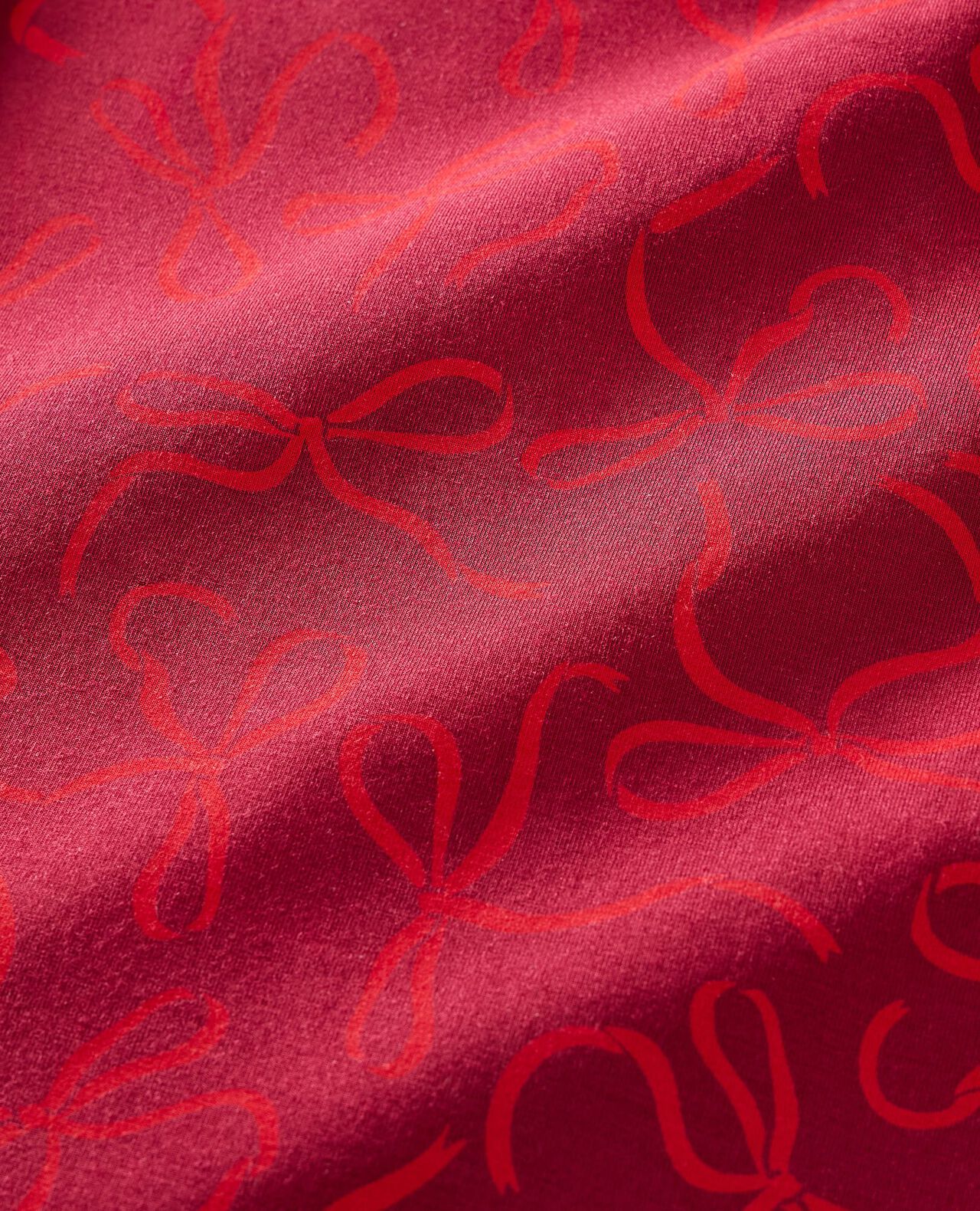 Women's Holiday Long Sleeve HannaSoft™ Pajama Set in Bows on Beet Red - main