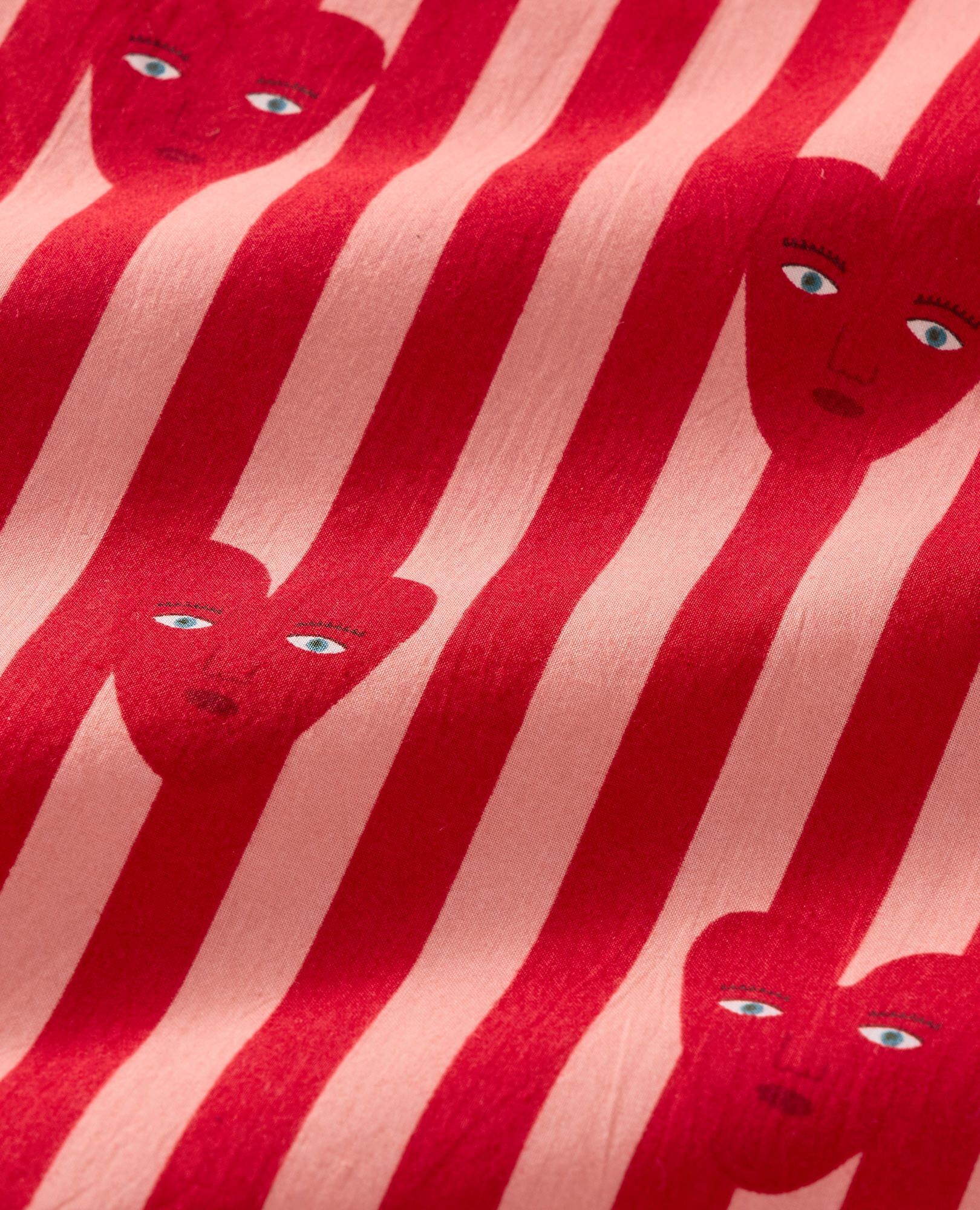 Adult Oeuf Long Sleeve Poplin Pajama Set in Hearts on Stripes - main