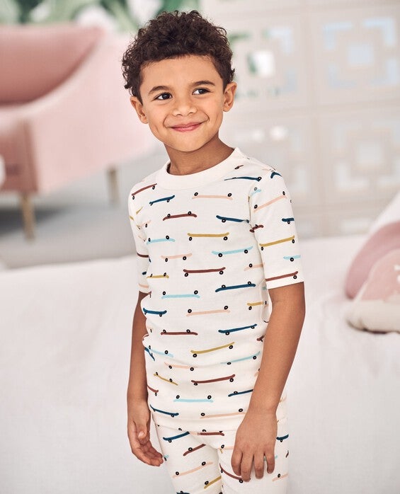 Girls' & Boys' Longboards HannaJams™ Pajama Set in 100% Organic Combed Cotton - Size Little Kids 6-7 by Hanna Andersson