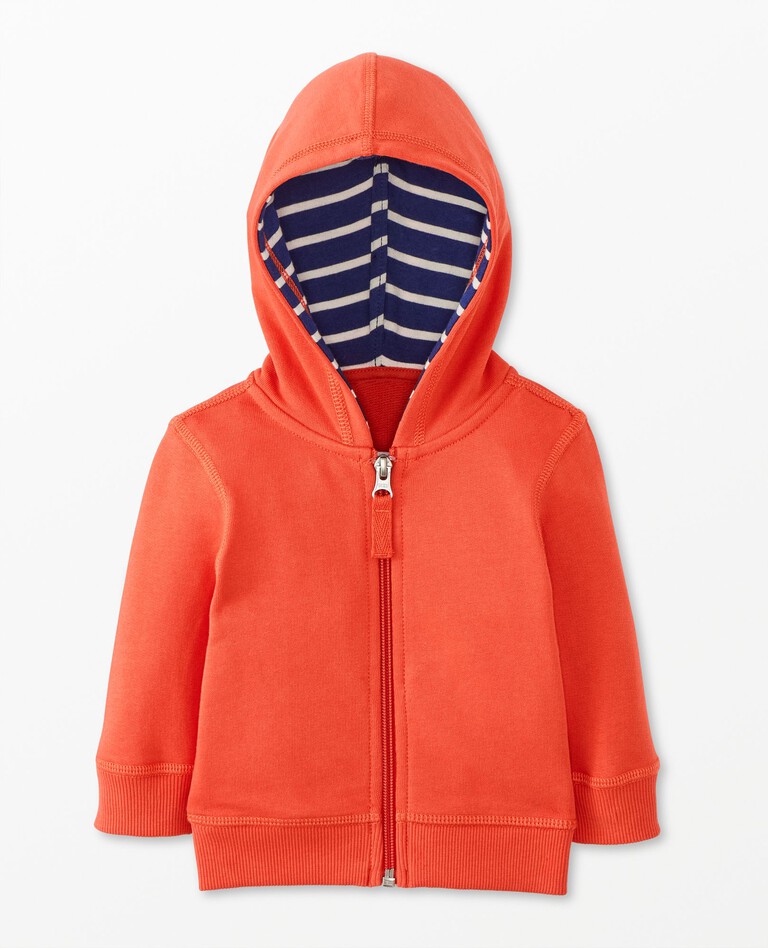 Baby French Terry Hoodie in Persimmon - main