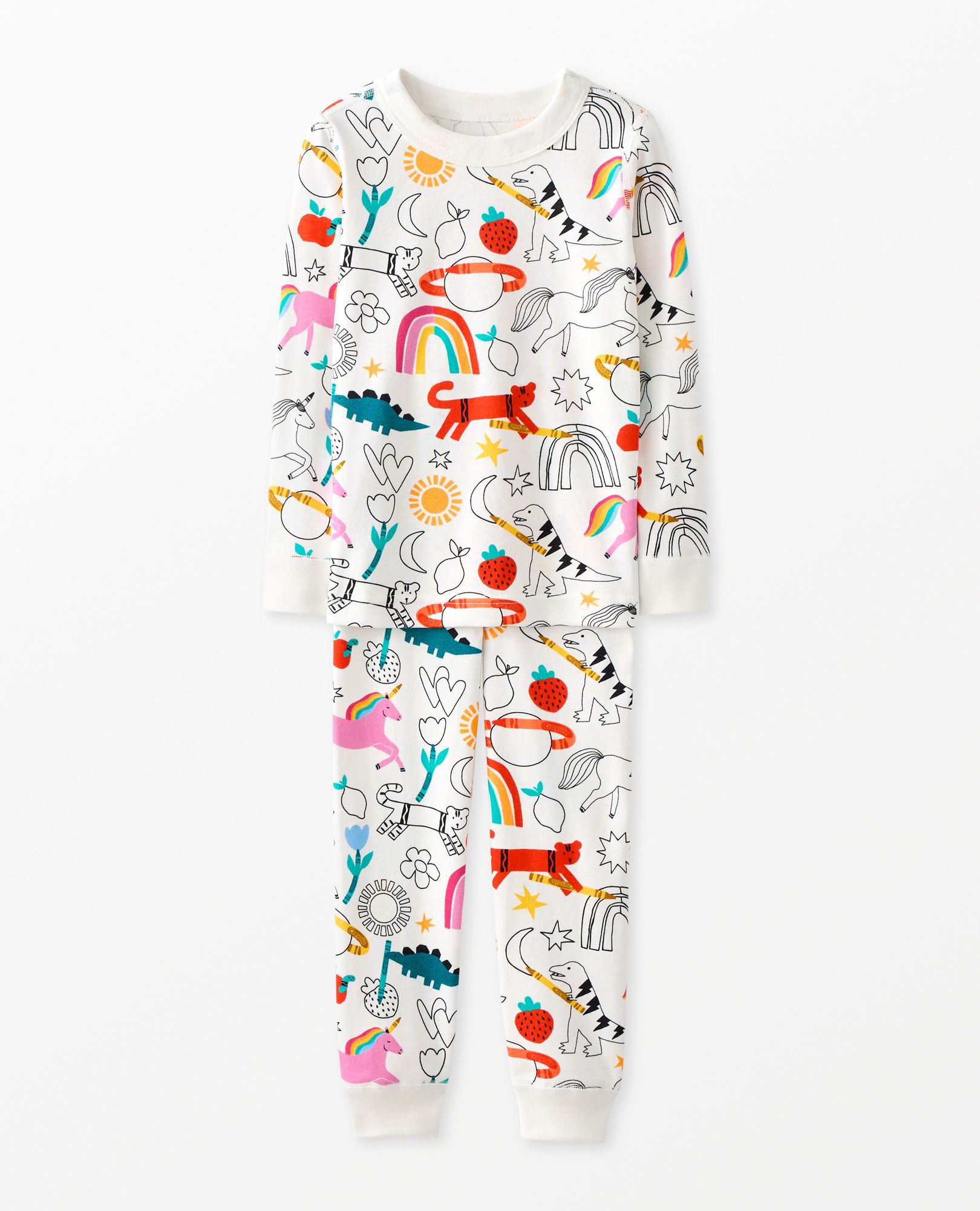 Kids Crayola Color Your Dreams Long John Pajama Set