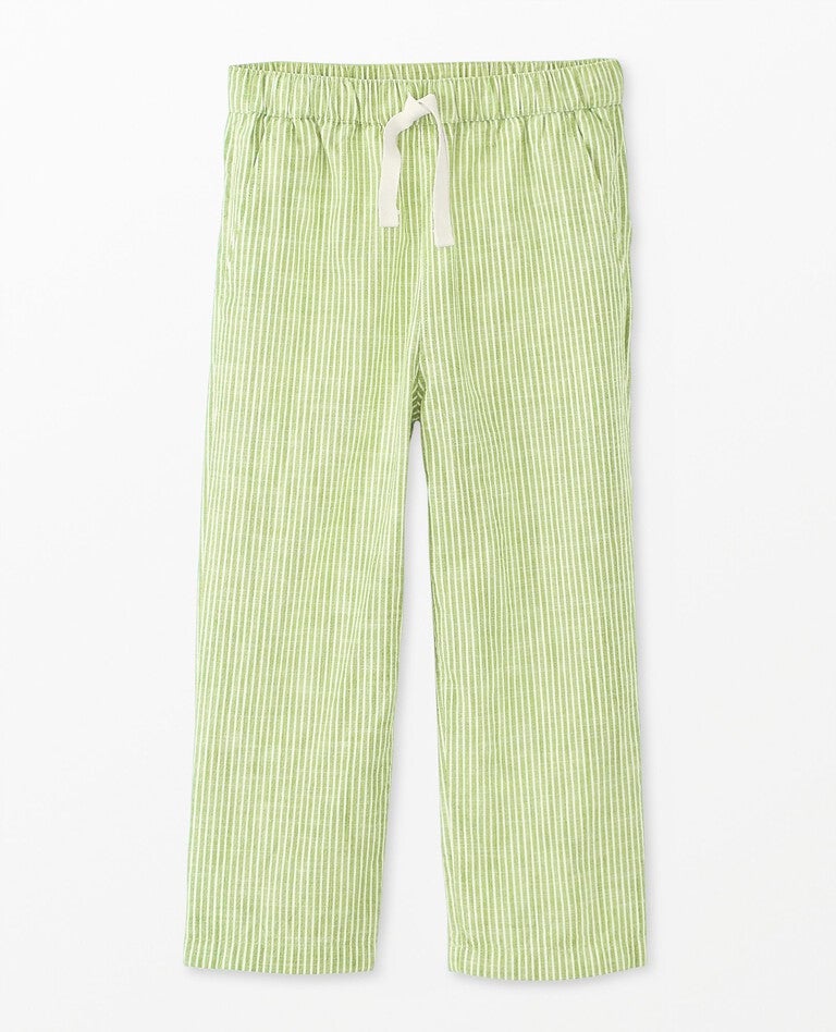 Poplin Pants in Leaf Green/Ecru - main