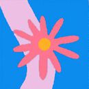 Baby Crossback Dress & Bloomers Set in Wavy Floral on Swedish Sky - swatch