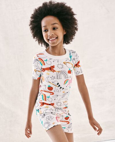 Kids Crayola® Color Your Dreams Short John Pajama Set in Color-In Animals - main