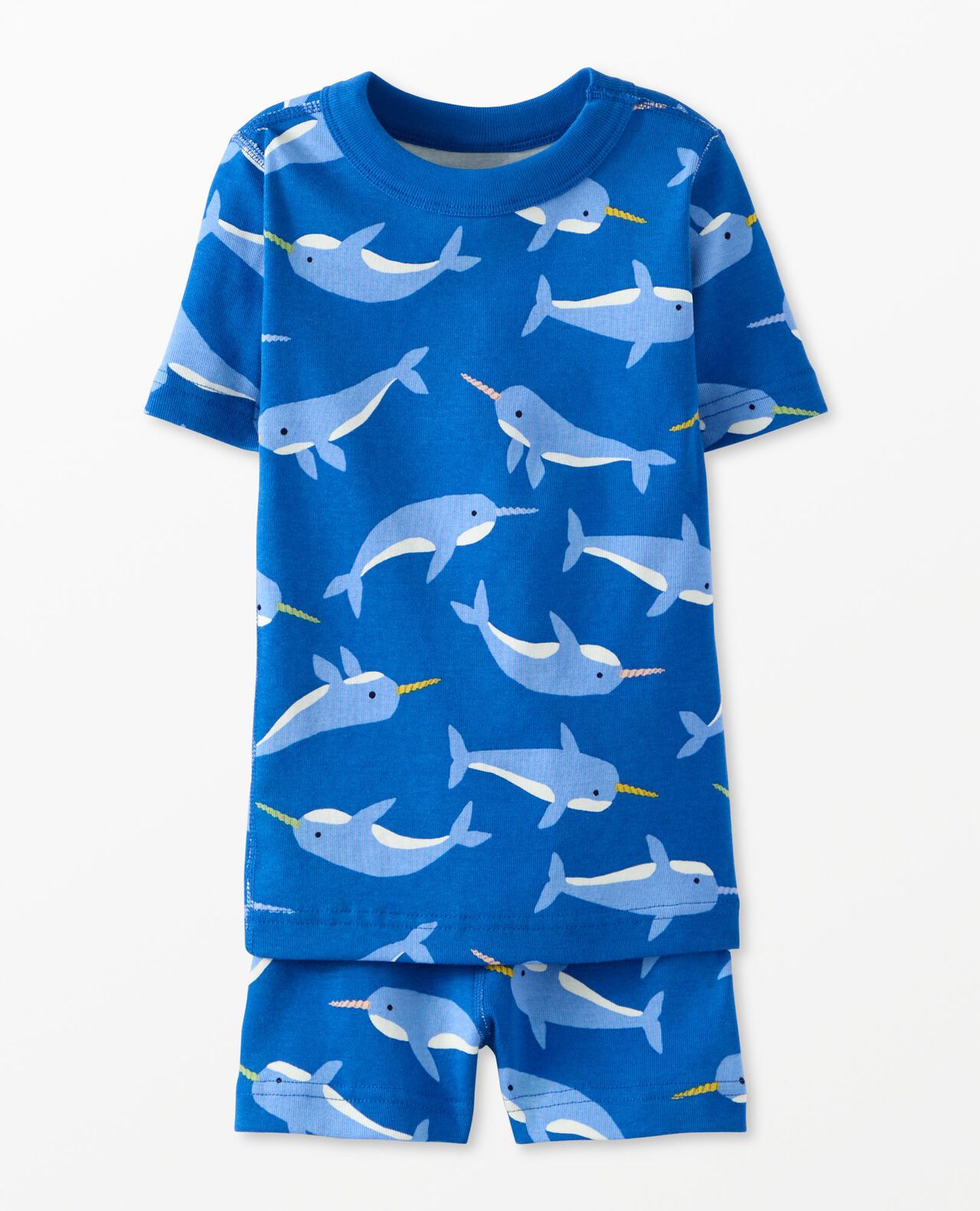 HannaJams™ Pajama Set in Magical Narwhal on Plunge Blue - main