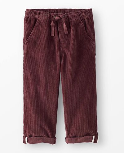 Corduroy Pull-On Pants in Eggplant - main