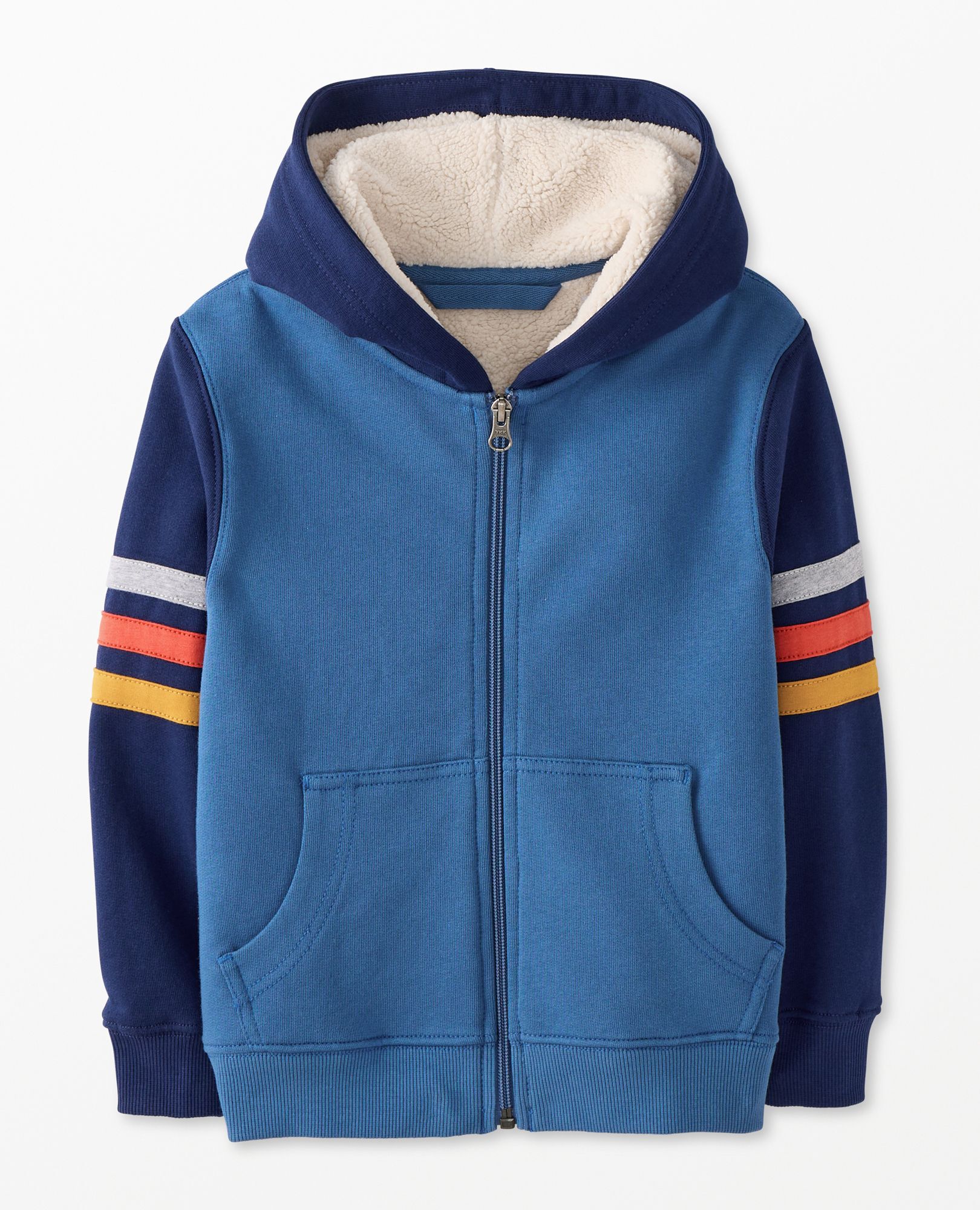 Faux Shearling French Terry Zip Up Hoodie