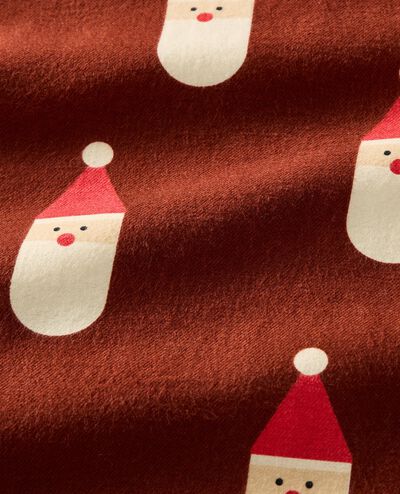 Adult Holiday Flannel Pajama Top in Scandi Santa on Cocoa Brown - main