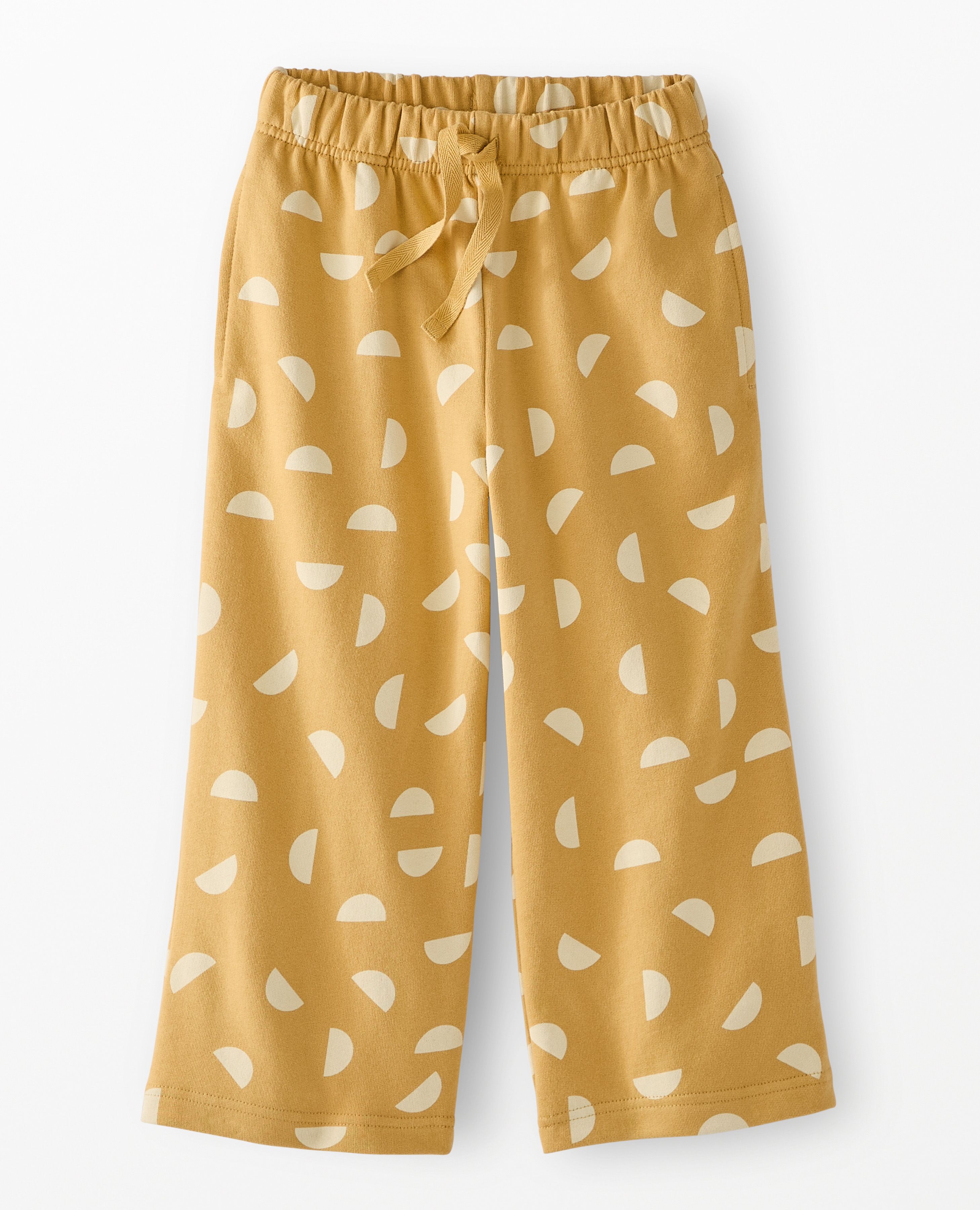 French Terry Wide Leg Sweatpants in Half moons on Fall Leaf - main