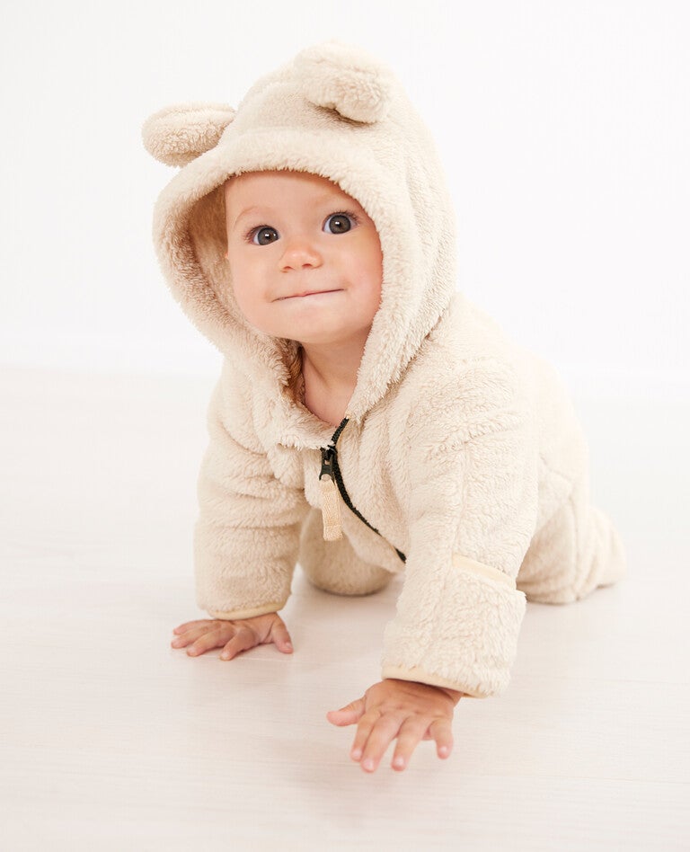 Baby Zip One Piece In Recycled Marshmallow Hanna Andersson