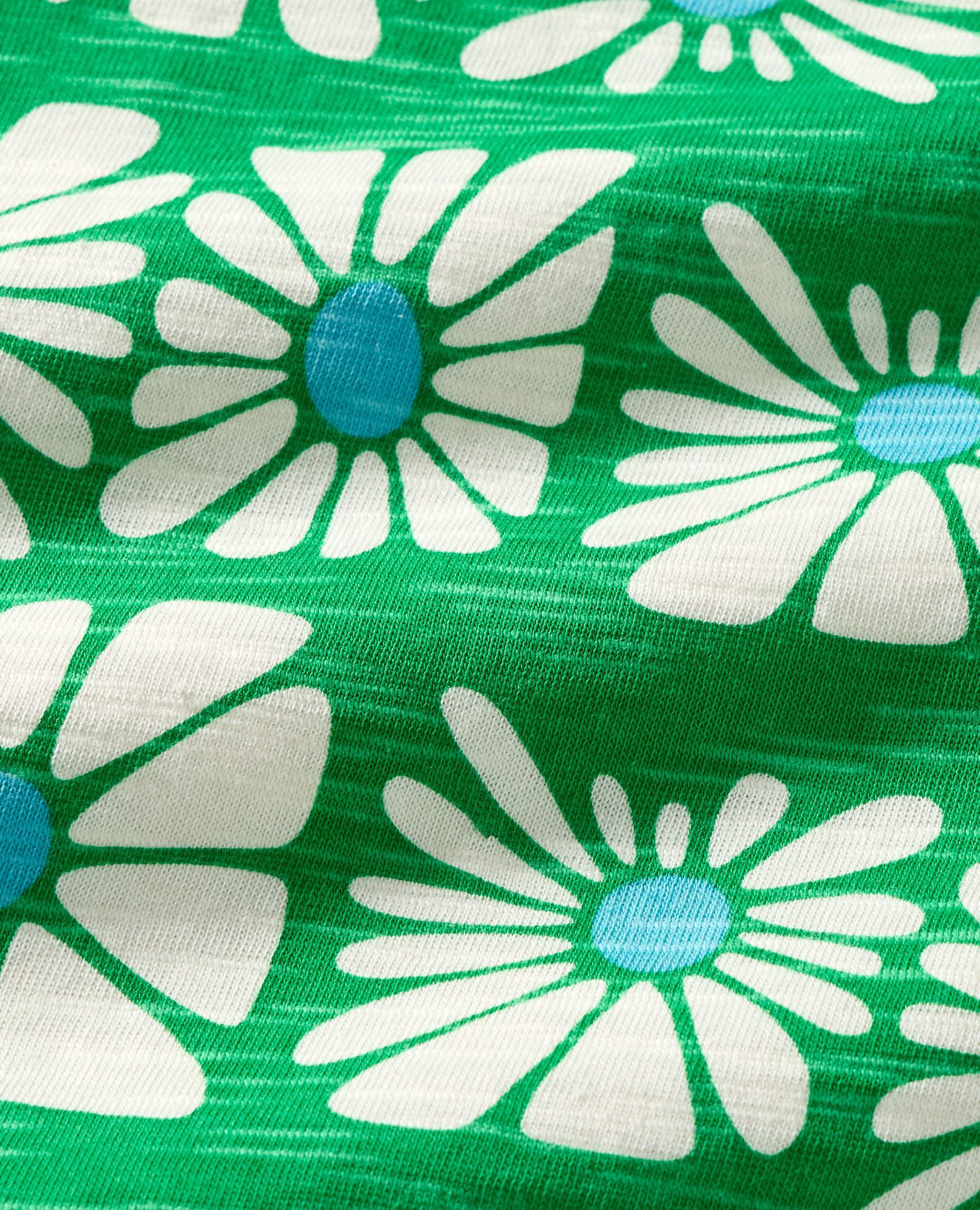 Oversized Button Up Shirt in Funky Floral on Island Green - main