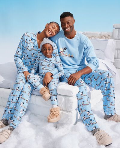 Women's Peanuts Holiday Long Sleeve HannaSoft™ Pajama Set in Snoopy and Woodstock in Winter - main
