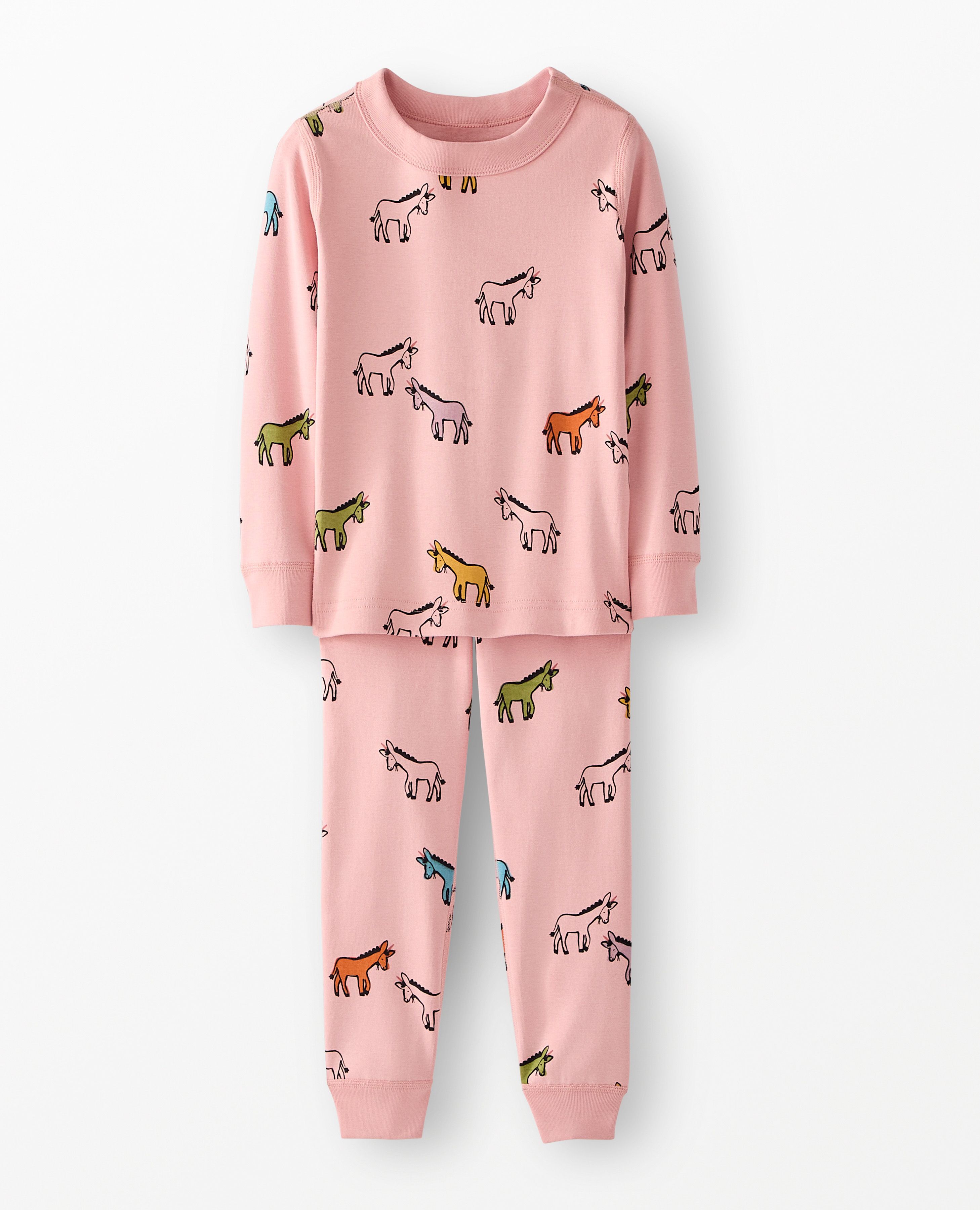 HannaJams™ Pajama Set in Donkeys on Powdered Rose - main
