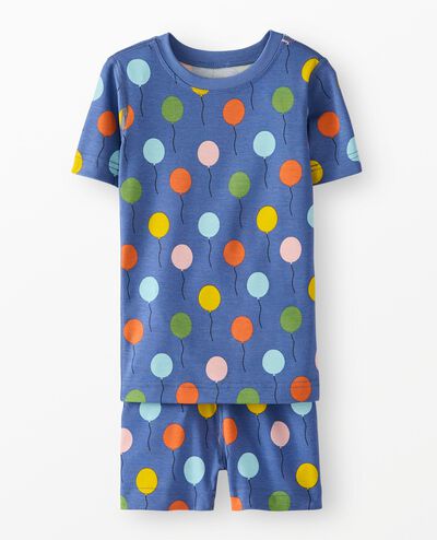 HannaSoft™ Stretch Birthday Pajama Set in Happy Balloons on Blue - main
