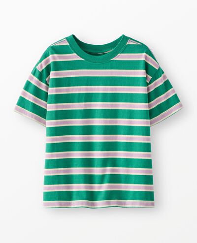 Relaxed Fit Striped T-Shirt in Gumdrop Green/Lavender Mist - main