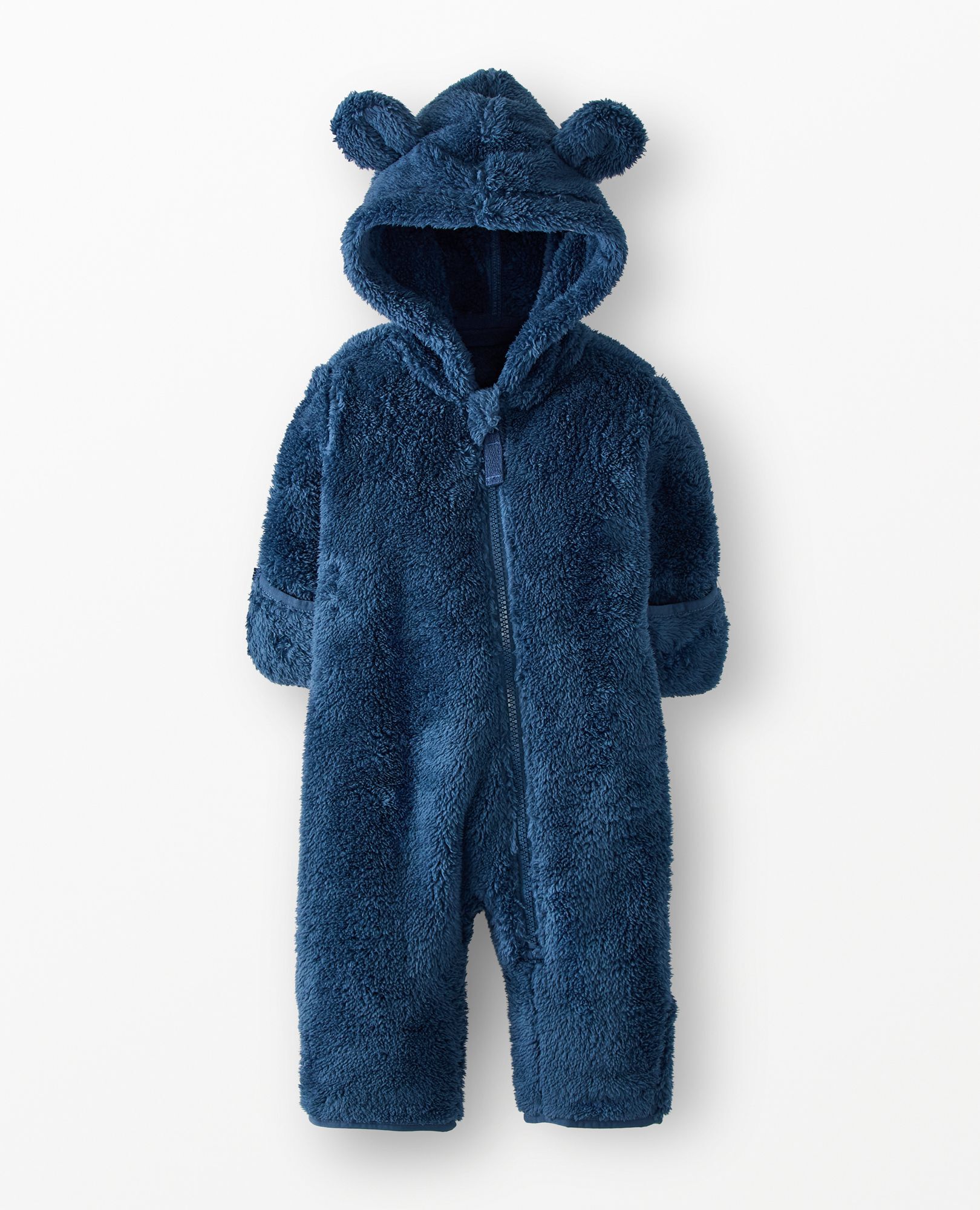 Baby Marshmallow Fleece Romper in Midnight Blue - main