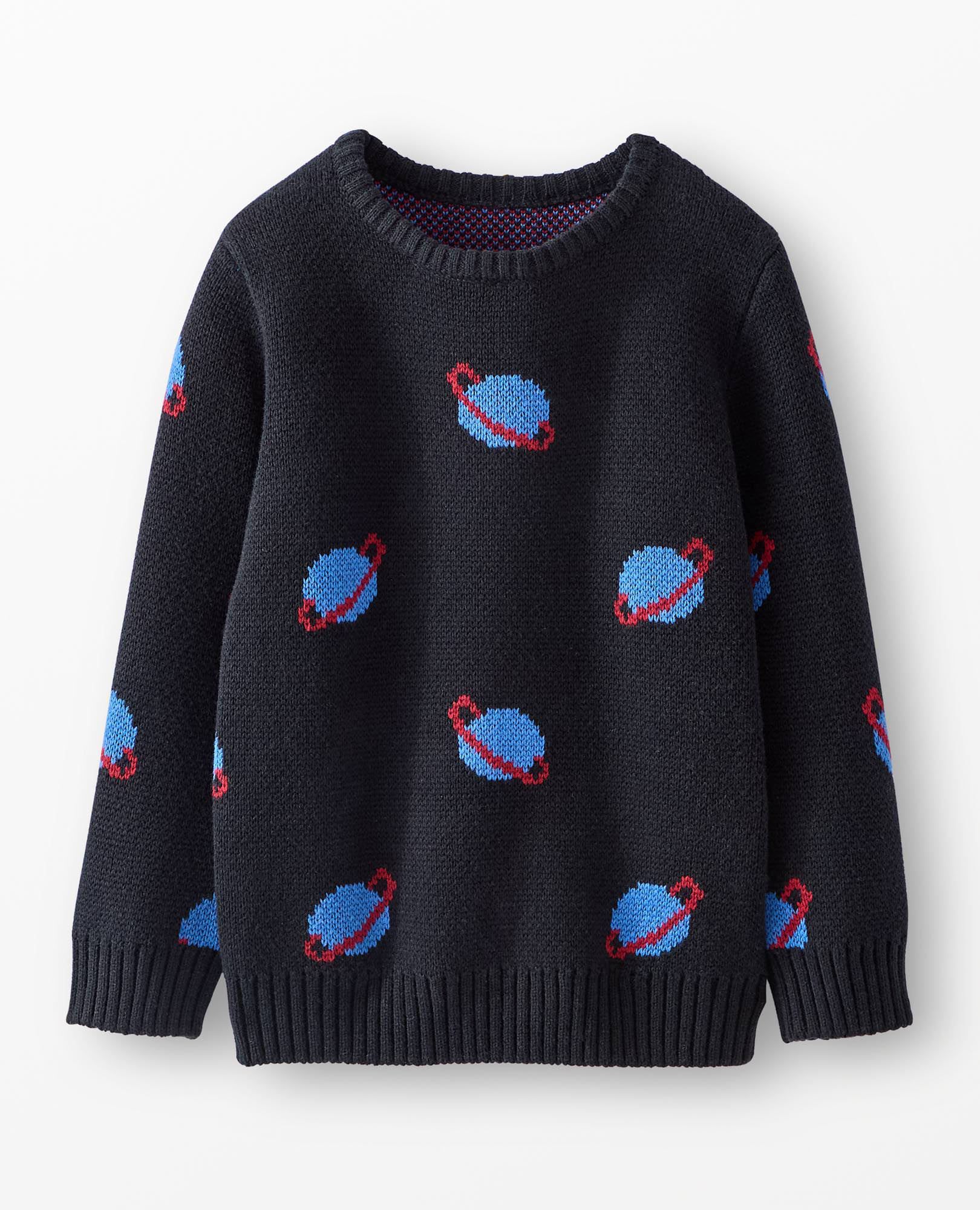 Crewneck Sweater in Planets on Black - main