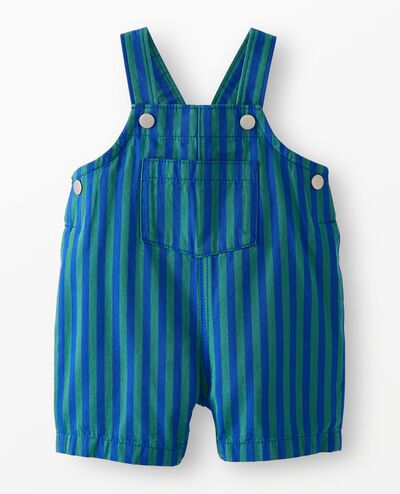 Baby Canvas Shortalls in Happy Blue/Bottle Green - main