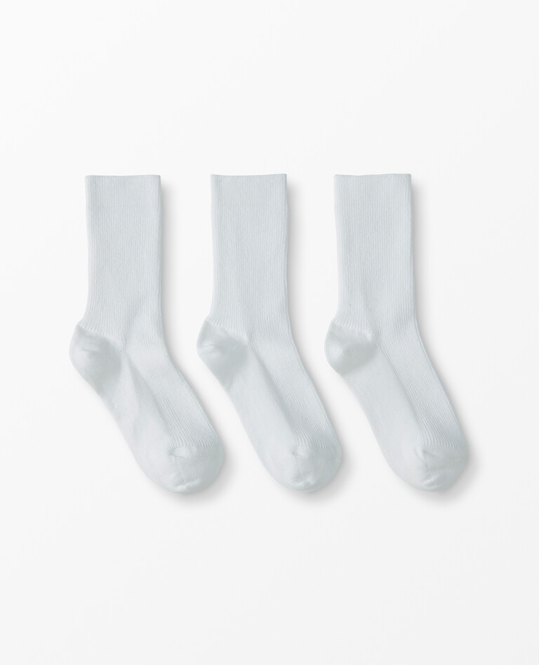 Bright Basics Ribbed Socks 3-Pack in White - main