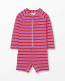 Baby Recycled Rash Guard Suit in Fiji Flower/Tangy Red - main