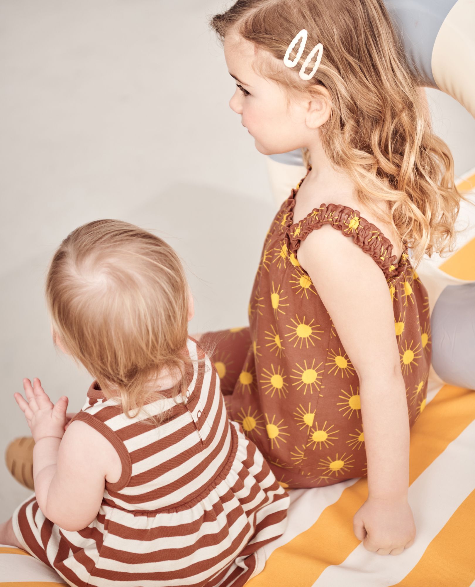 Baby Sleeveless Skirted Bodysuit in Canyon/Ecru - main