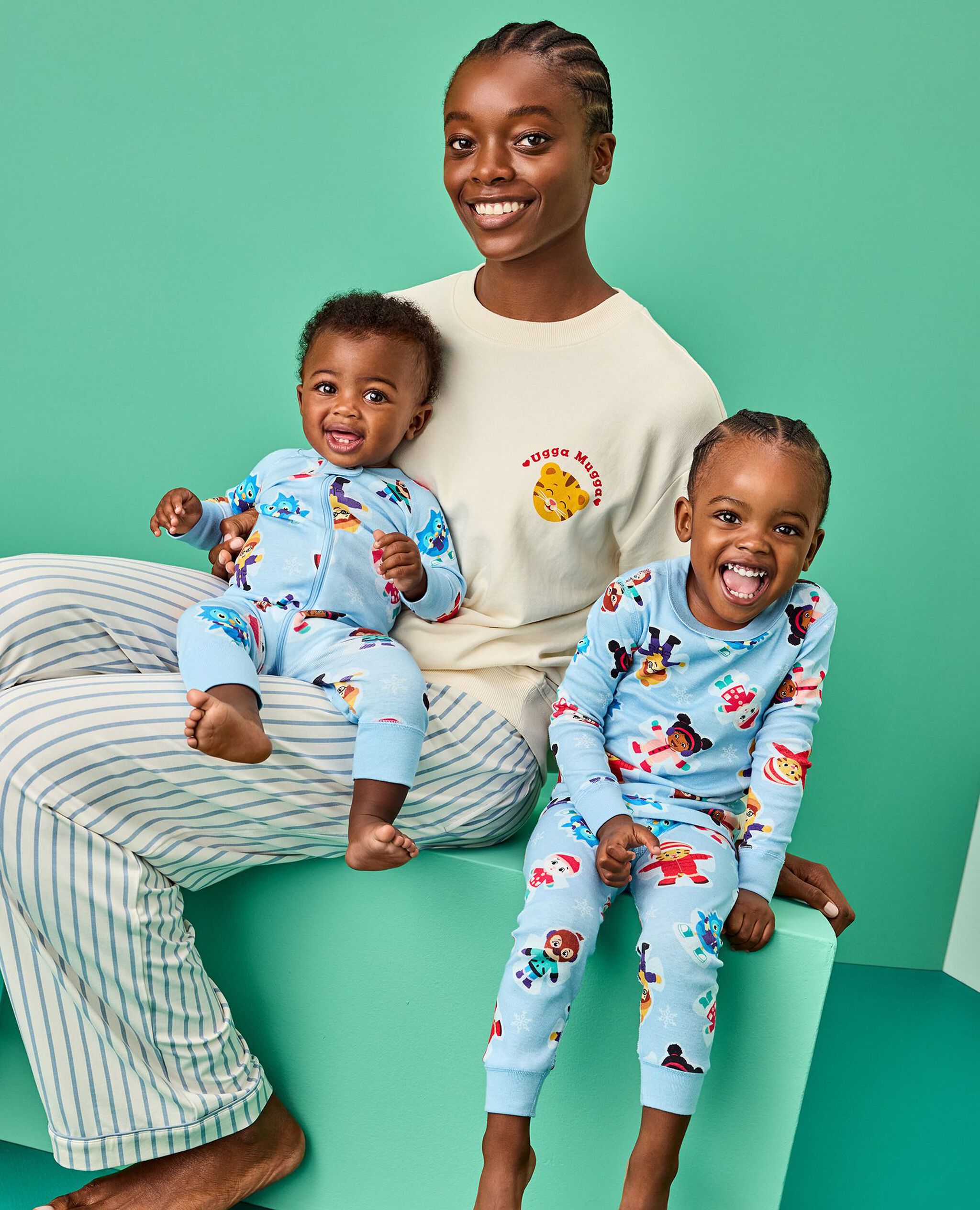 Daniel Tiger Holiday HannaJams™ Pajama Set in Daniel Tiger Snow Angels on Blue - main