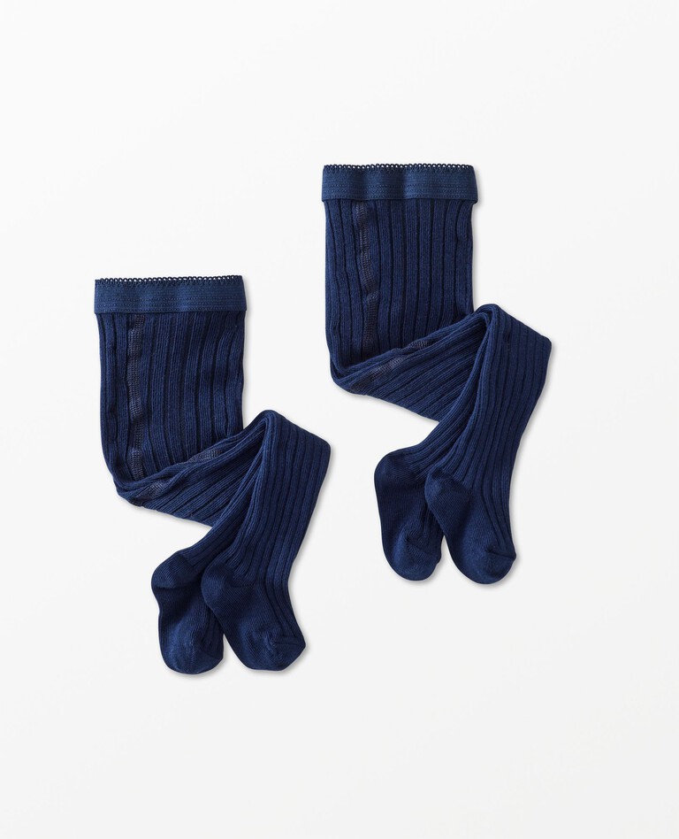 Baby Footed Tights 2-Pack in Navy Blue - main