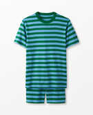 Adult Unisex Short John Pajamas In Organic Cotton in Fjord/Out of the Blue - main