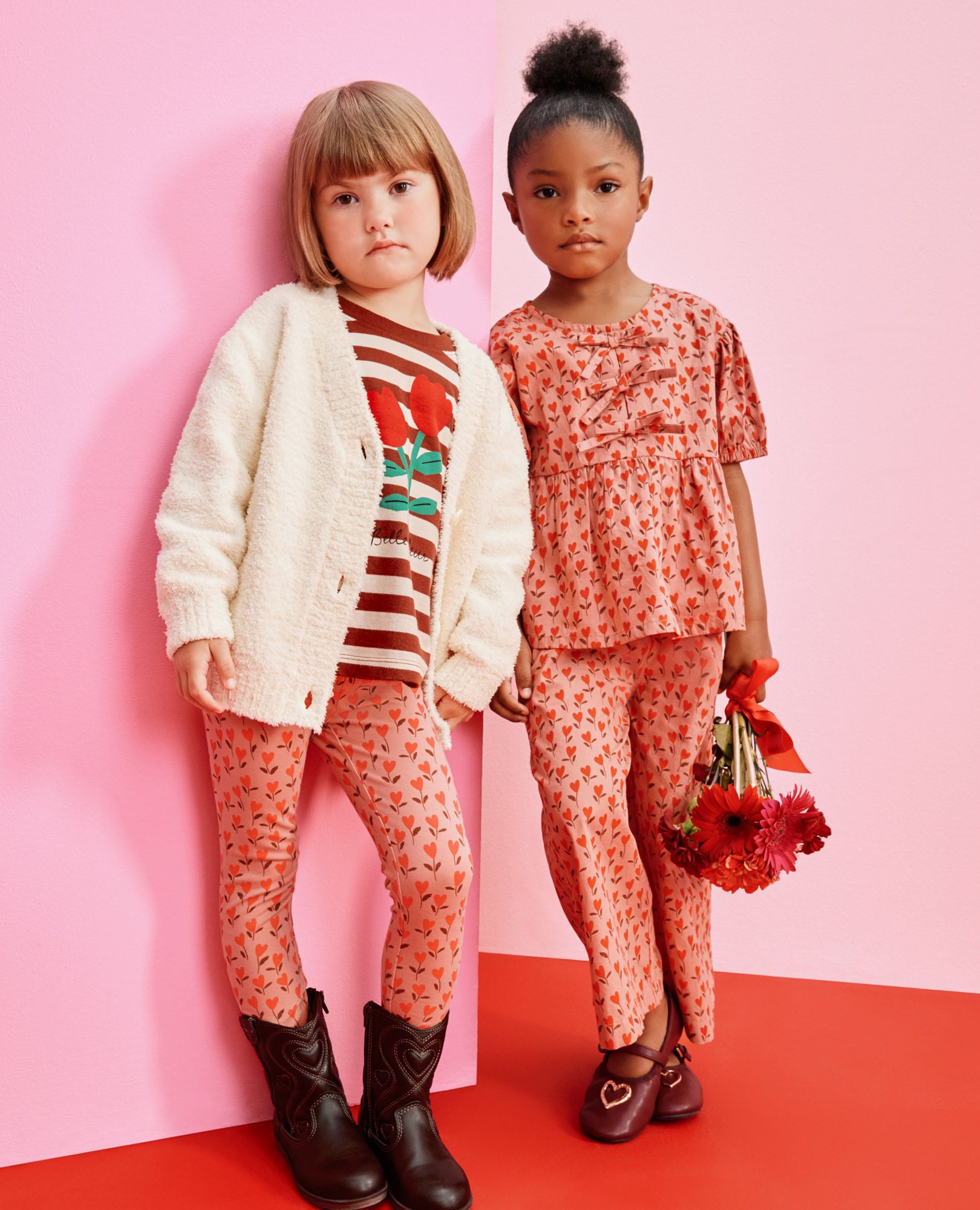 Poplin Top & Wide Leg Pants Set in Brown Sweetheart Garden - main