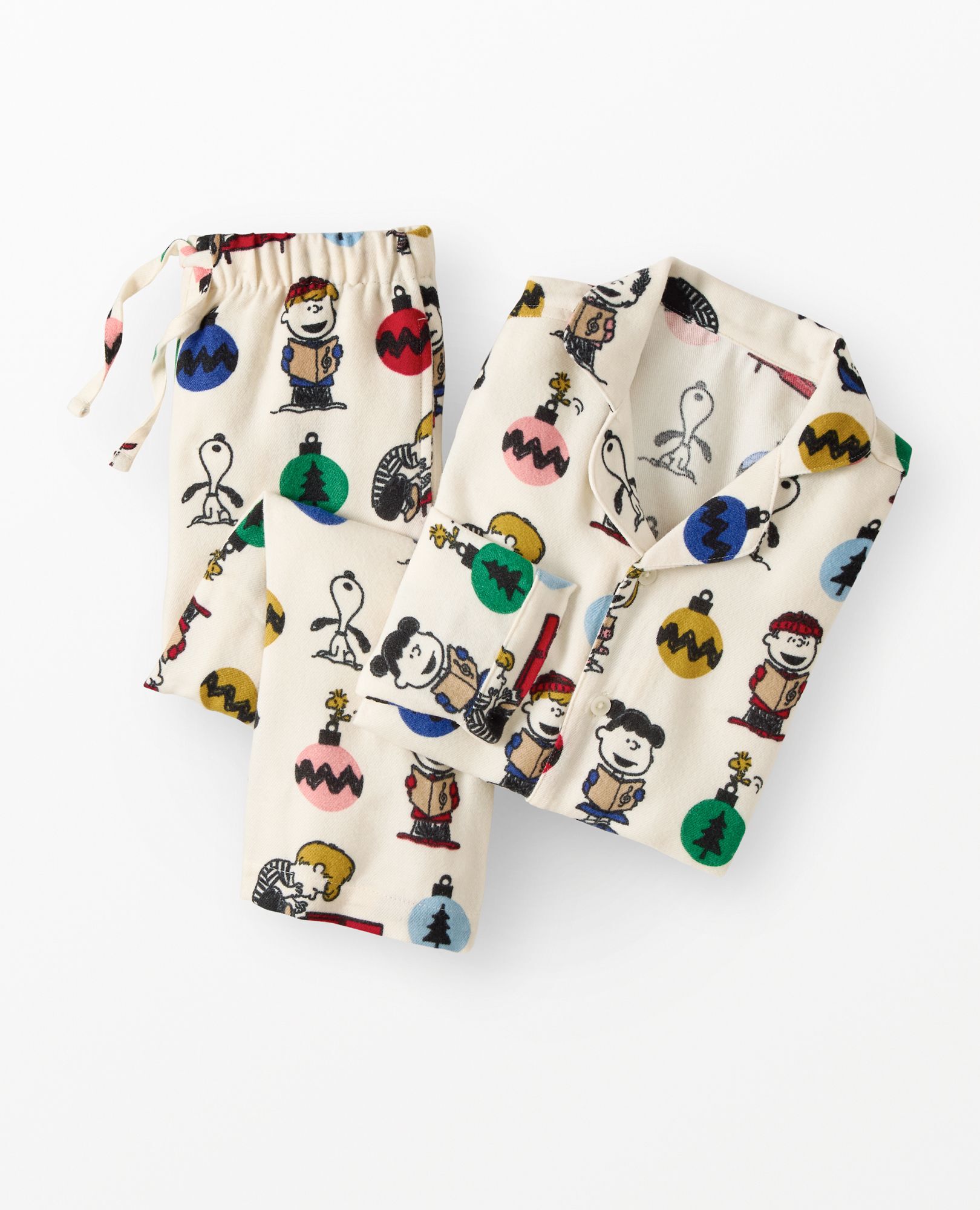 Peanuts Holiday Flannel Pajama Set in A Charlie Brown Christmas on Ecru - main