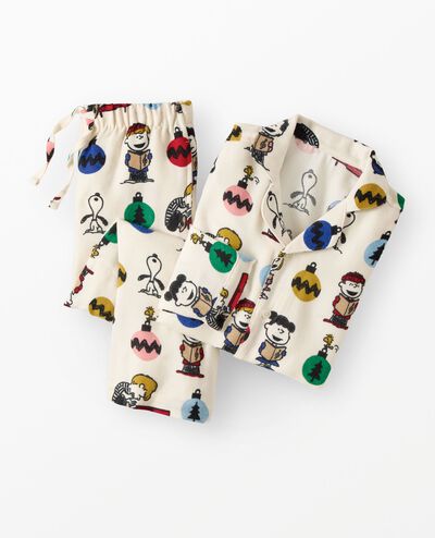 Peanuts Holiday Flannel Pajama Set in A Charlie Brown Christmas on Ecru - main