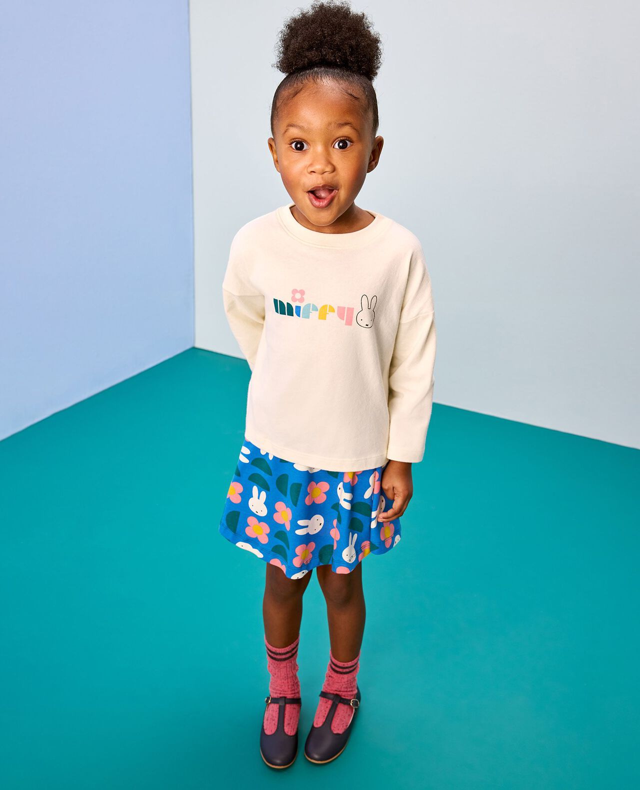 Miffy Bracelet Sleeve Graphic T-Shirt in Miffy Graphic on Ecru - main