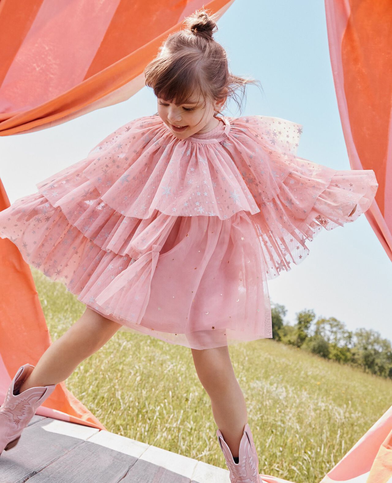 Ribbed Tulle Skater Dress Hanna Andersson