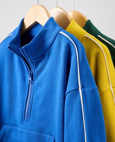 Oversized French Terry Quarter Zip Sweatshirt in Sulfur Yellow - main