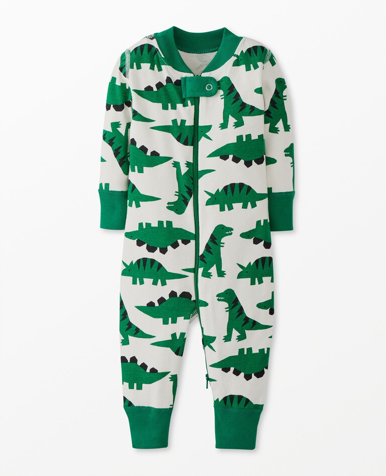 Baby 2-Way Zip Sleeper in Ultra Green Dinos - main