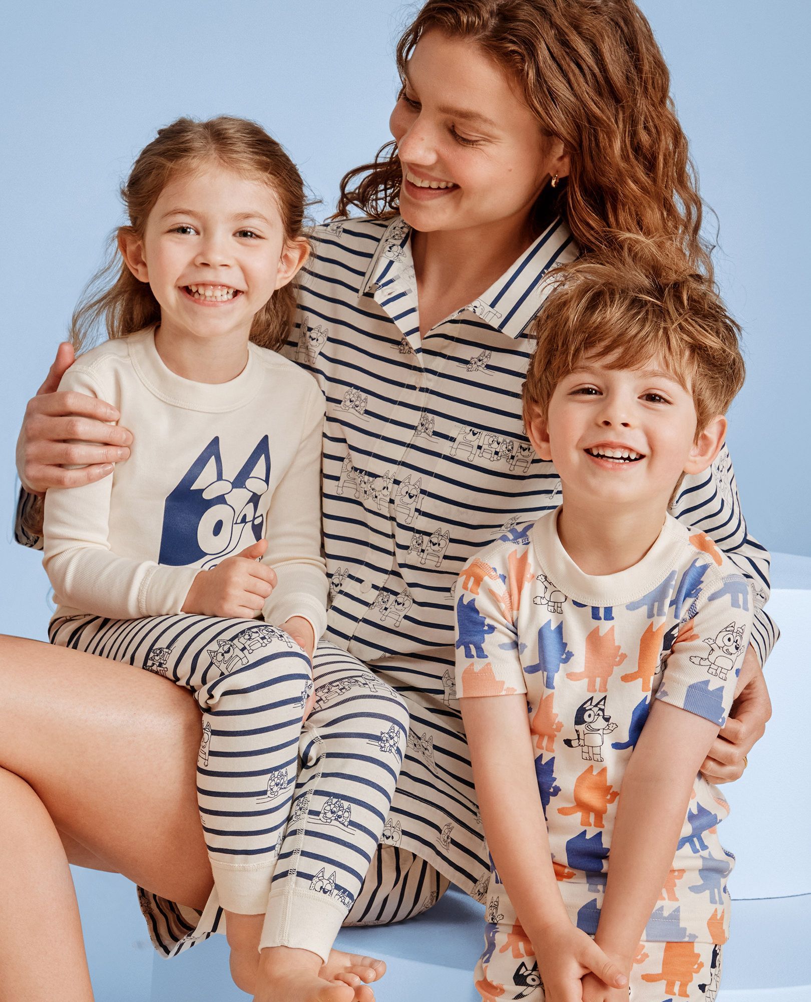 Women's Bluey Long Sleeve Poplin Pajama Set in Bluey Family Sleepover - main